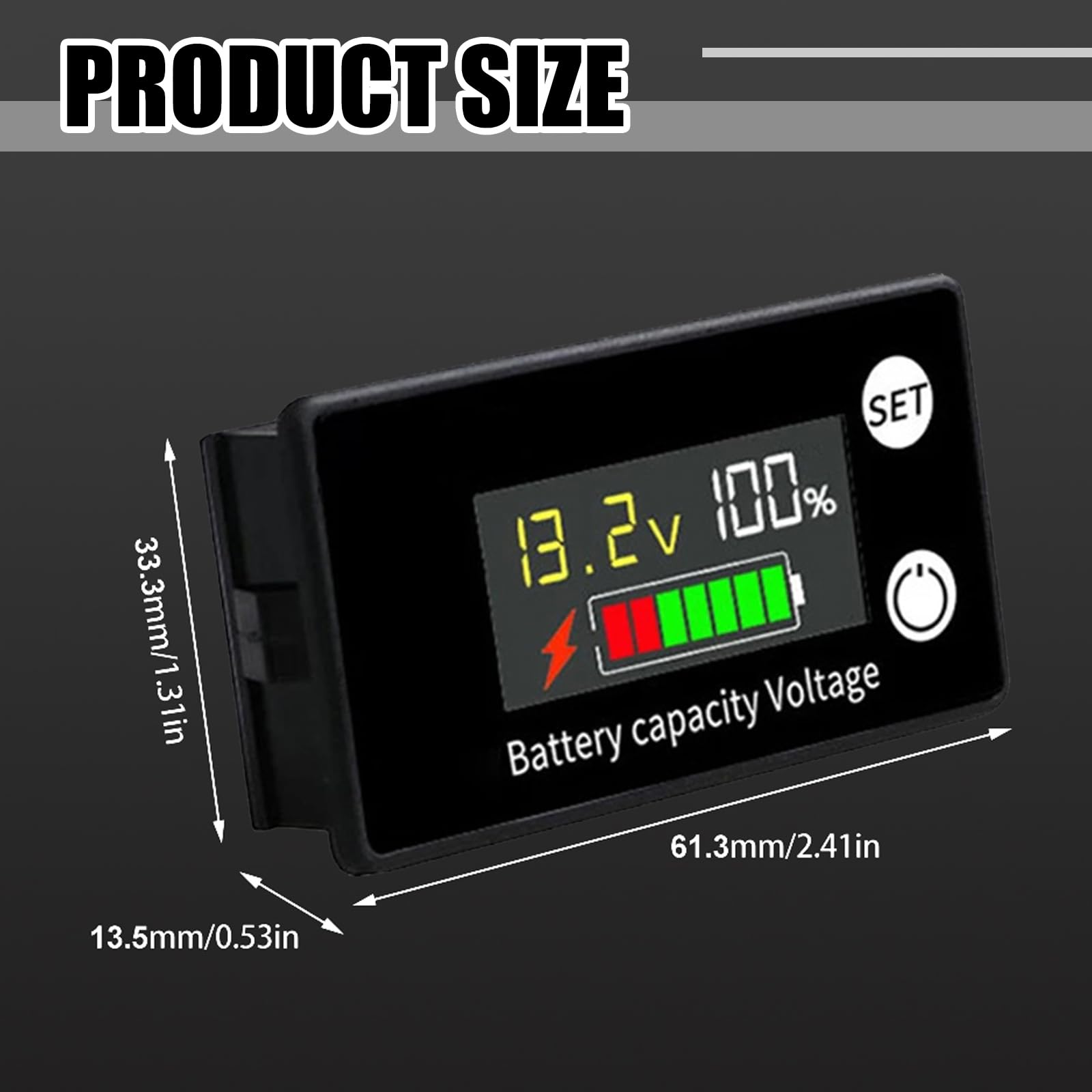 2 monitor di capacità della batteria, 12 V, 24 V, 36 V, 48 V, 60 V, 72 V, 84 V, multicolor LCD, DC8-100 V, allarme di temperatura con indicatore di alta precisione, per auto, camper, barca