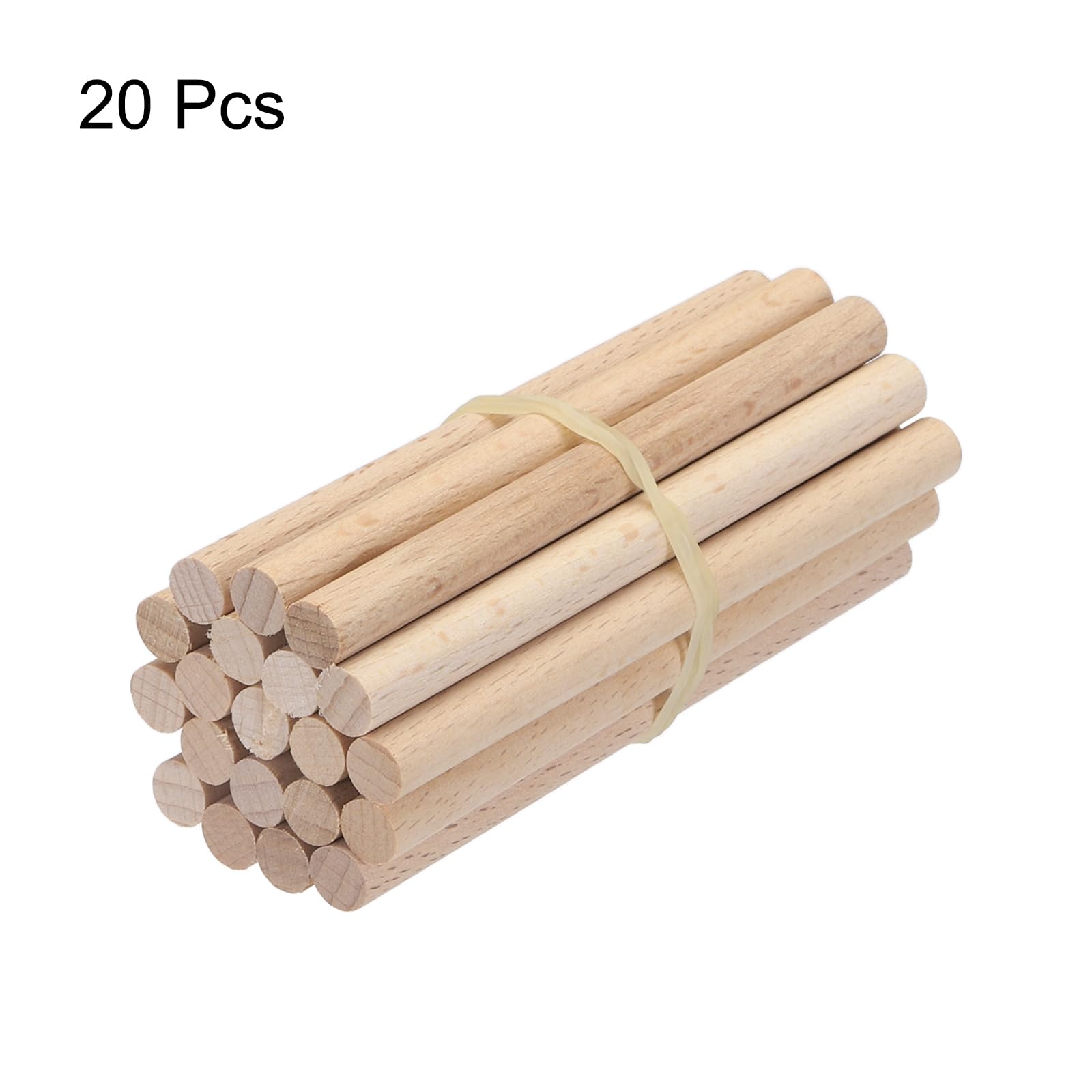 8 Baguettes En Bois Rondes - 30 Cm X 2,5 Cm - Pin Lisse - Pour Bricolage, Artisanat, Modélisme