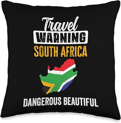 Miniatura 4 de Funny South Africa Saying Love South Africa Pride Travel Warning South Africa Dangerous Beautiful Africans Throw Pillow, 18x18, Multicolor
