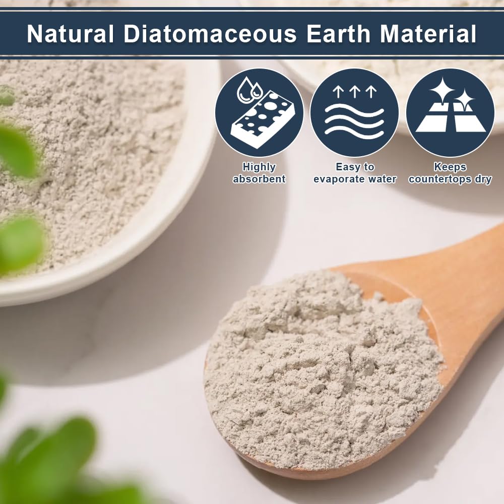 Set 3 Vassoi Assorbenti In Diatomite - Deumidificanti Per Bagno E Cucina - Bianco