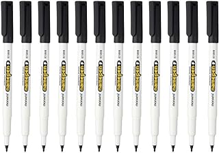 Monami Name Pen F Medium Point Permanent Marker Oil-based Pen Black (Pack of 12 Markers) …