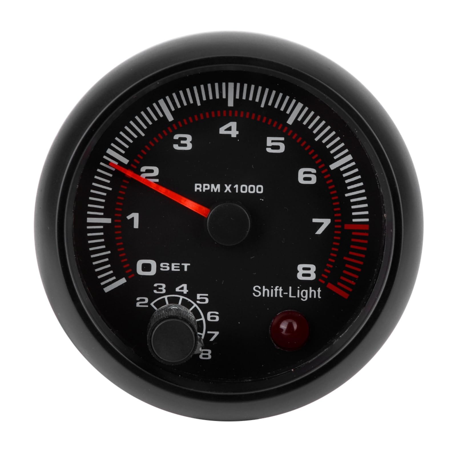 Apexright Tach Automobile Contagiri per Auto da Nero da 3,75 Pollici - Indicatore Universale 0-8000 Giri/min 12V - Installazione Semplice e Struttura in ABS Durevole