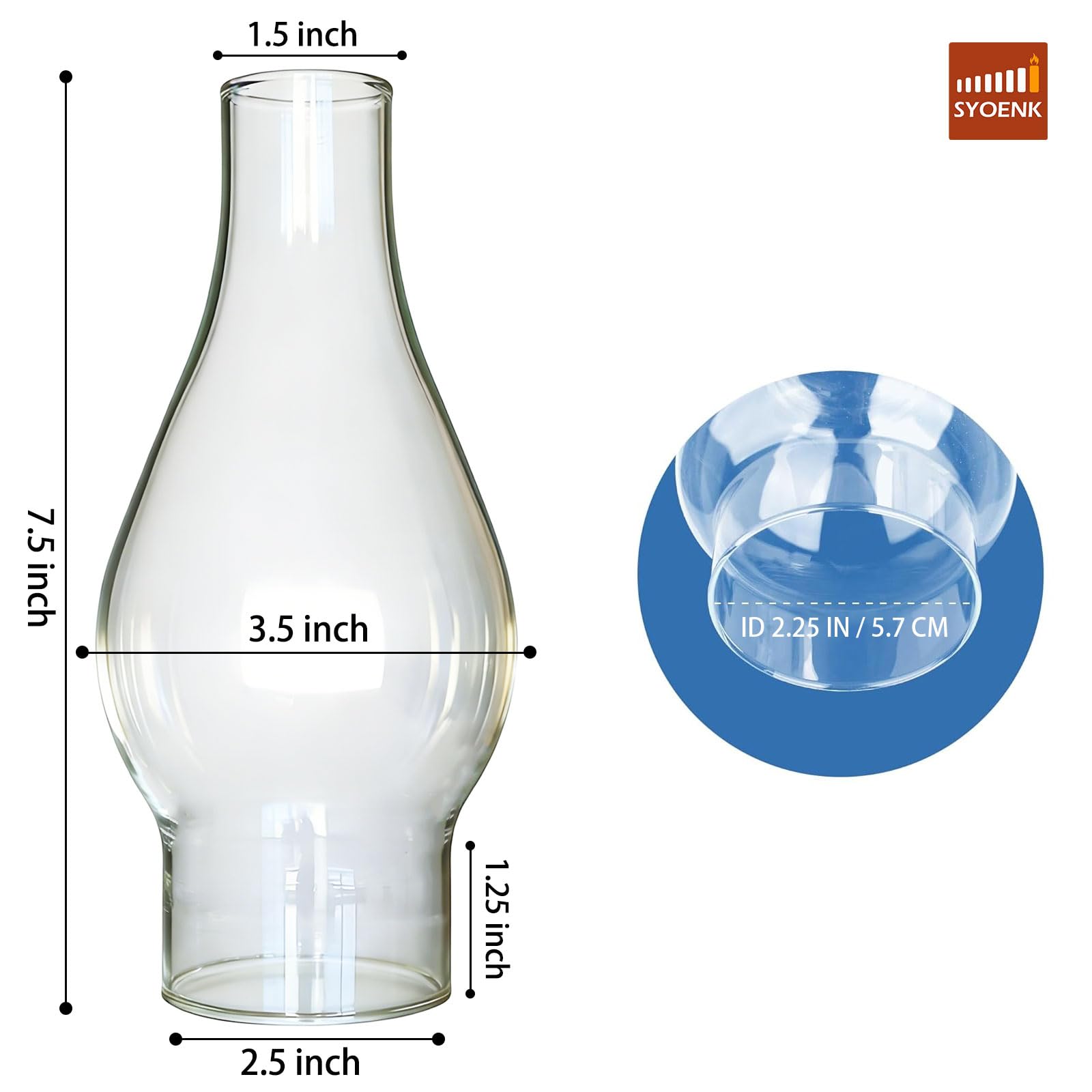 OHLECTRIC 2-5/8-Inch Handblown Clear Glass Chimney for Oil Lamp - Use OHLECTRIC 2-5/8-Inch Handblown Clear Glass Chimney for Oil Lamp - Use