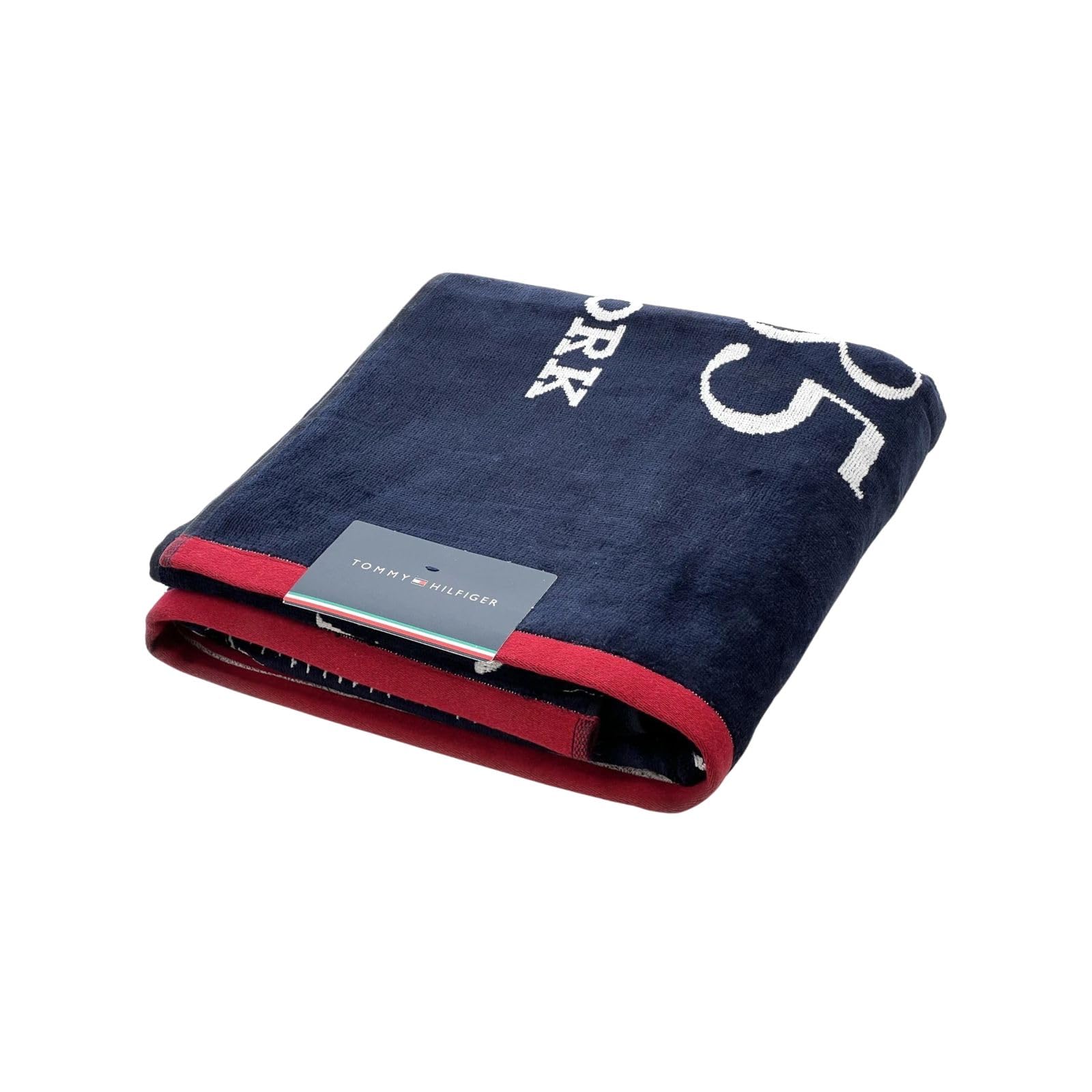 Tommy Hilfiger Serviette de Plage Piscine Plage Serviette Maxi en Éponge de Pur Coton Chenillé Motif: Skipper 51 Taille: 90 x 170 cm