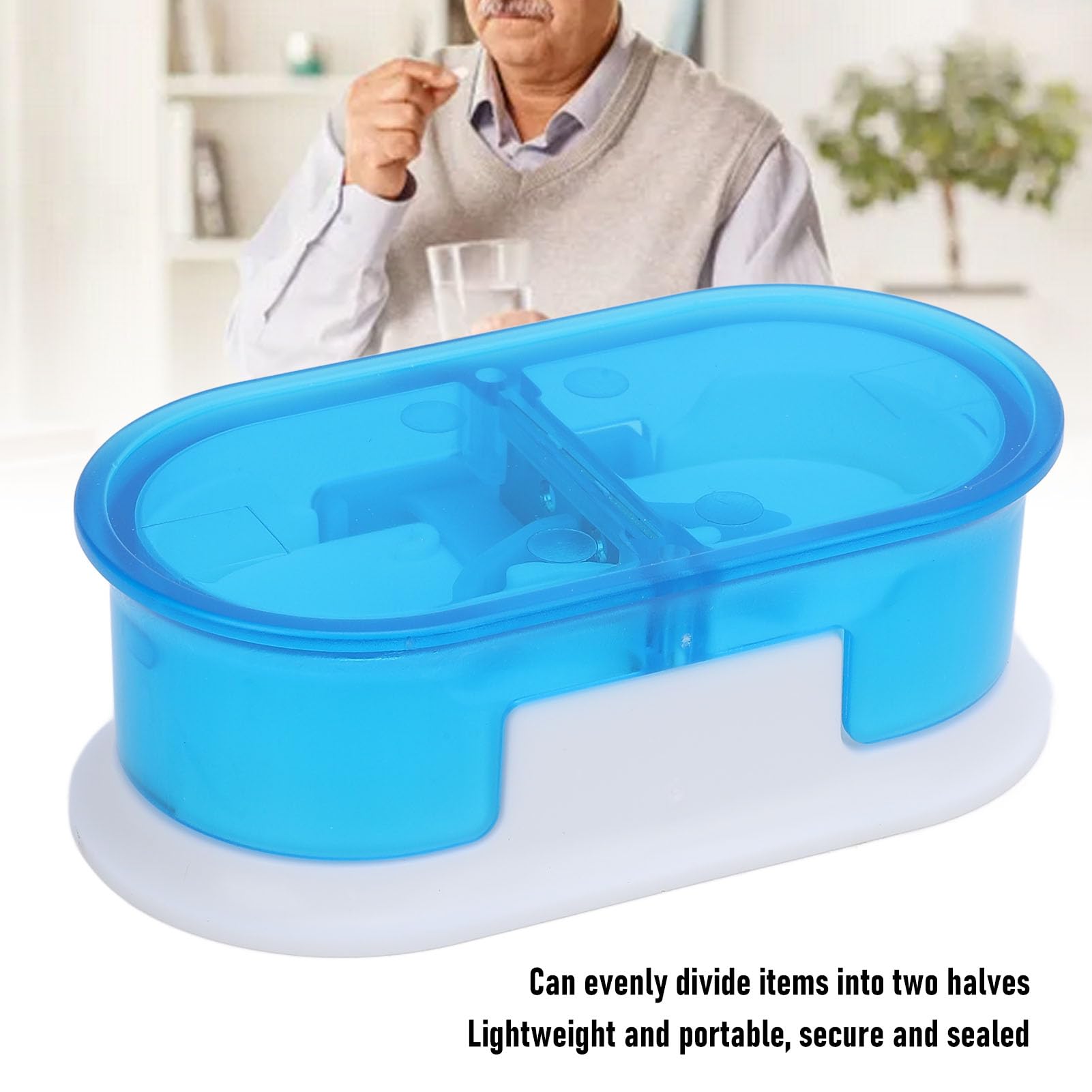 Medication Splitter, Cutter, Portable Medication Divider Cutting Device, Organizer Box for Home and Travel