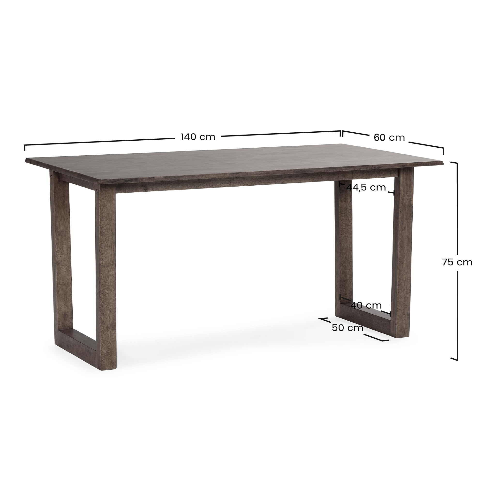 HOMN LIVING Mesa de Comedor Chipre 140x60 cm Color Nogal, Madera Maciza, 140 cm (Ancho) 60 cm (Profundo) 75 cm (Altura)