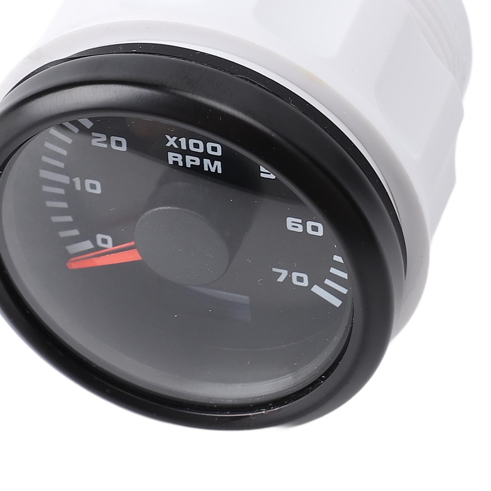 Tachymètre 52 mm 7 000 tr/min avec compteur horaire rétro-éclairage 7 couleurs DC 9 32 V Jauge de tr/min pour camion tracteur voiture RV bateau cadran noir couvercle argenté CX6229 (Black Dial Black
