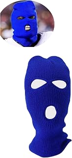 Blue Ski Mask, Honolulu Blue Ski Mask for Every Lions Fans, Royal Blue 3 Hole Ski Mask for Men, Knit Full Face Cover Knitted Balaclava Face (1PCS)