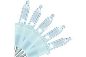 YULETIME Cool White LED Christmas Lights with White Wire, 33 ft 100 Count