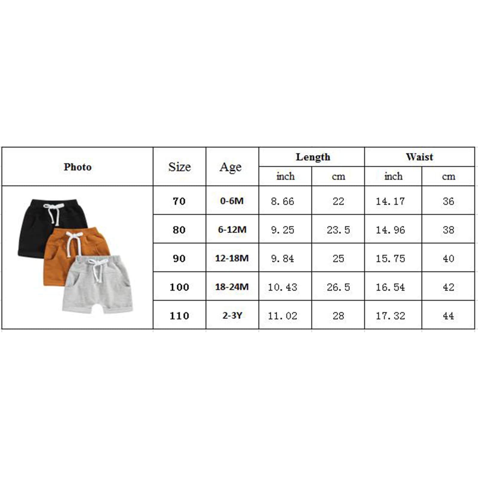 Carolilly Shorts Enfant Bébé Garçon Taille Elastique avec Poches (Pack of 3)