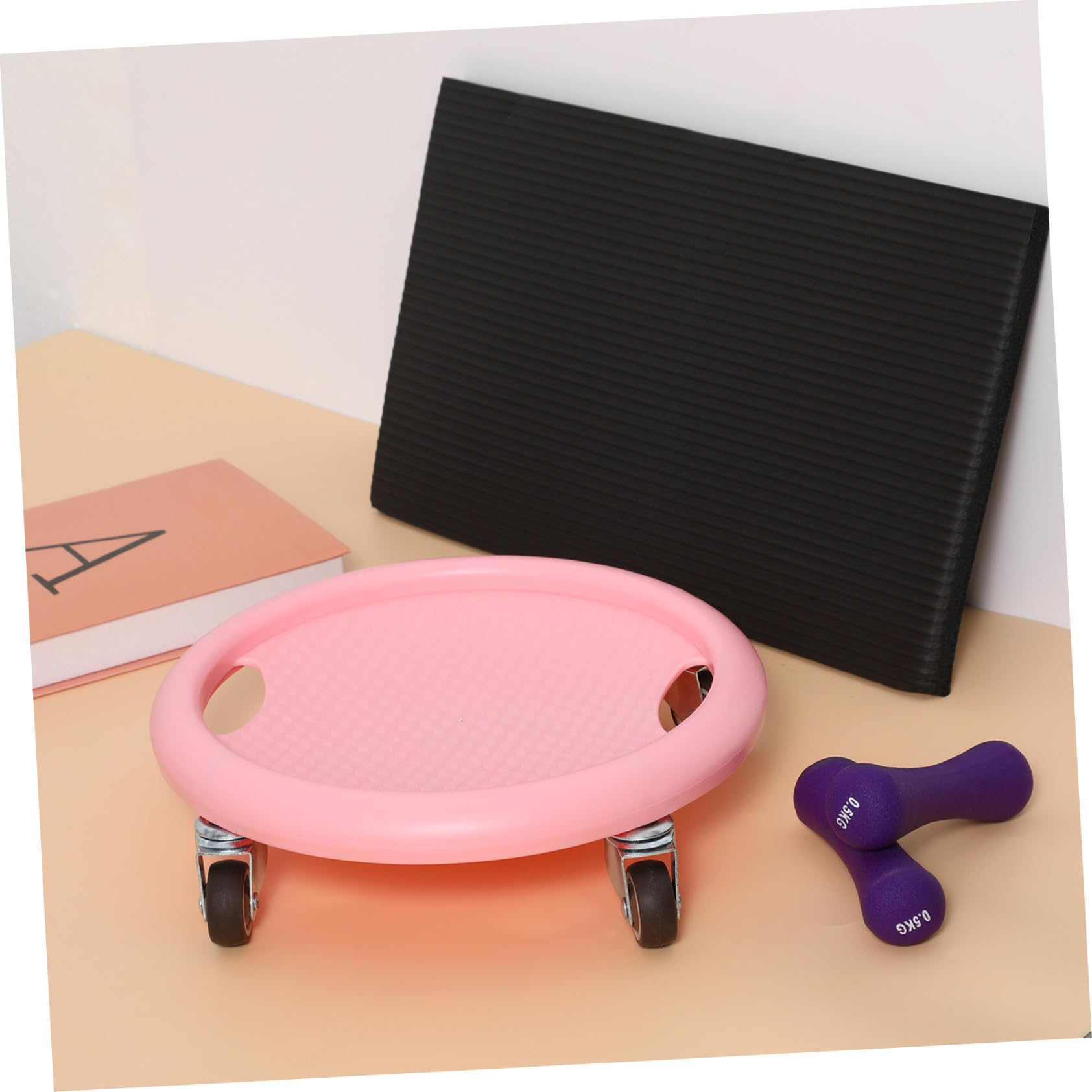 BESPORTBLE Ruota Addominali Ruote con Tappetino Antiscivolo Silenziosa per Allenamento Core Multi-direzionale Attrezzo Fitness Donna