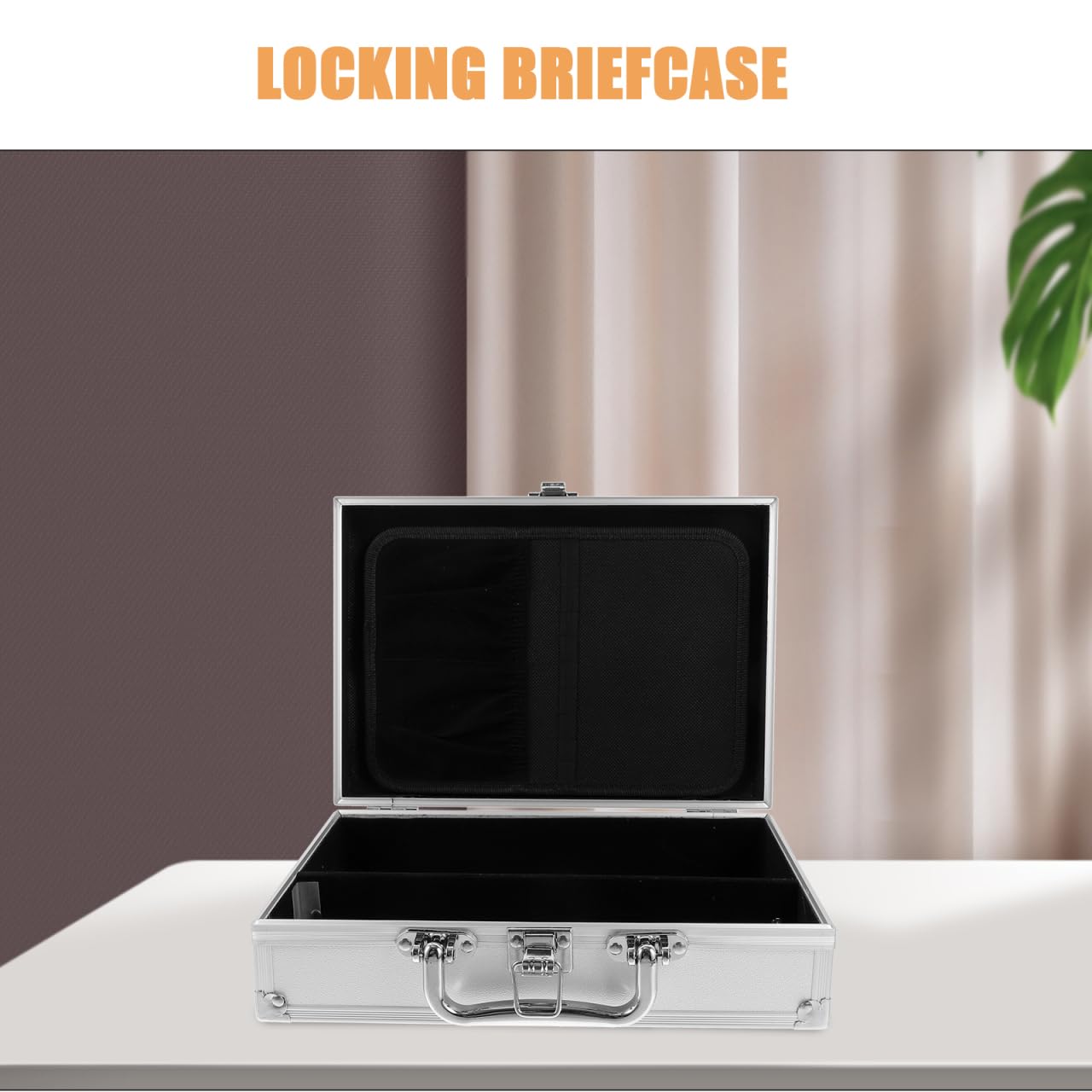 Housoutil Caja de almacenamiento de instrumentos de metal, maletín de herramientas para hombres, maletín de aluminio, maletín de transporte de aluminio, maletín de aluminio, maletín de metal, maleta,
