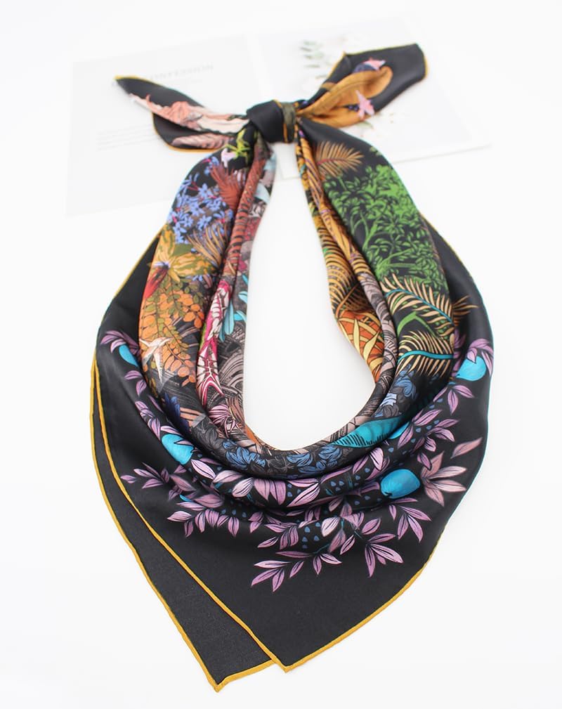 ANDANTINO 100% Silk Scarf 43" Large Square Lightweight Headscarf& Shawl–Women Hair Wraps-With Gift Packed - Image 5