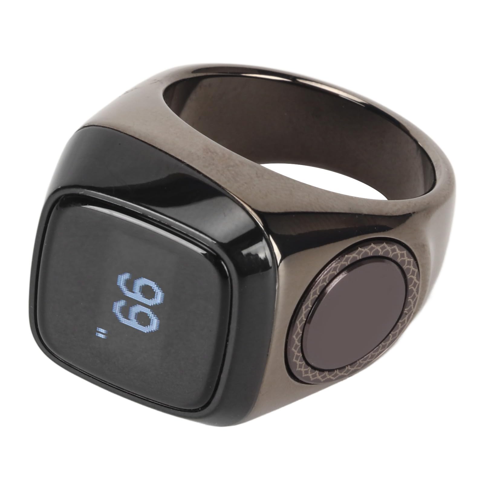 Anillo Contador de Dedo Inteligente con Pantalla Digital y Soporte de Aplicación para Rastrear Pasos y Frecuencia de Oración para Personas Ocupadas Material de Aleación de Aluminio