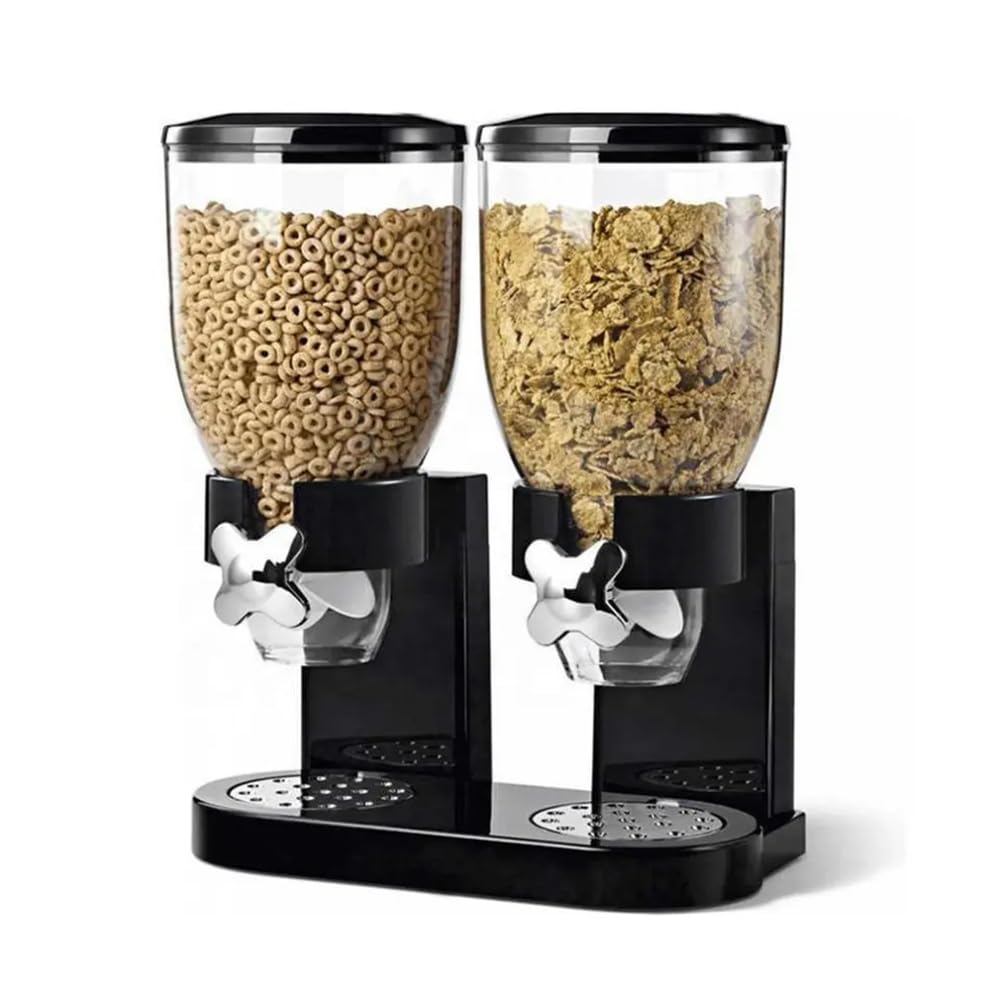TsoLay Doppio Distributore di Cereali per Uso Domestico, Distributore di Cereali con Contenitore Sigillato in Un Unico Pezzo E Design Combinato, Ben Sigillato, per Cereali Sfusi, Cereali