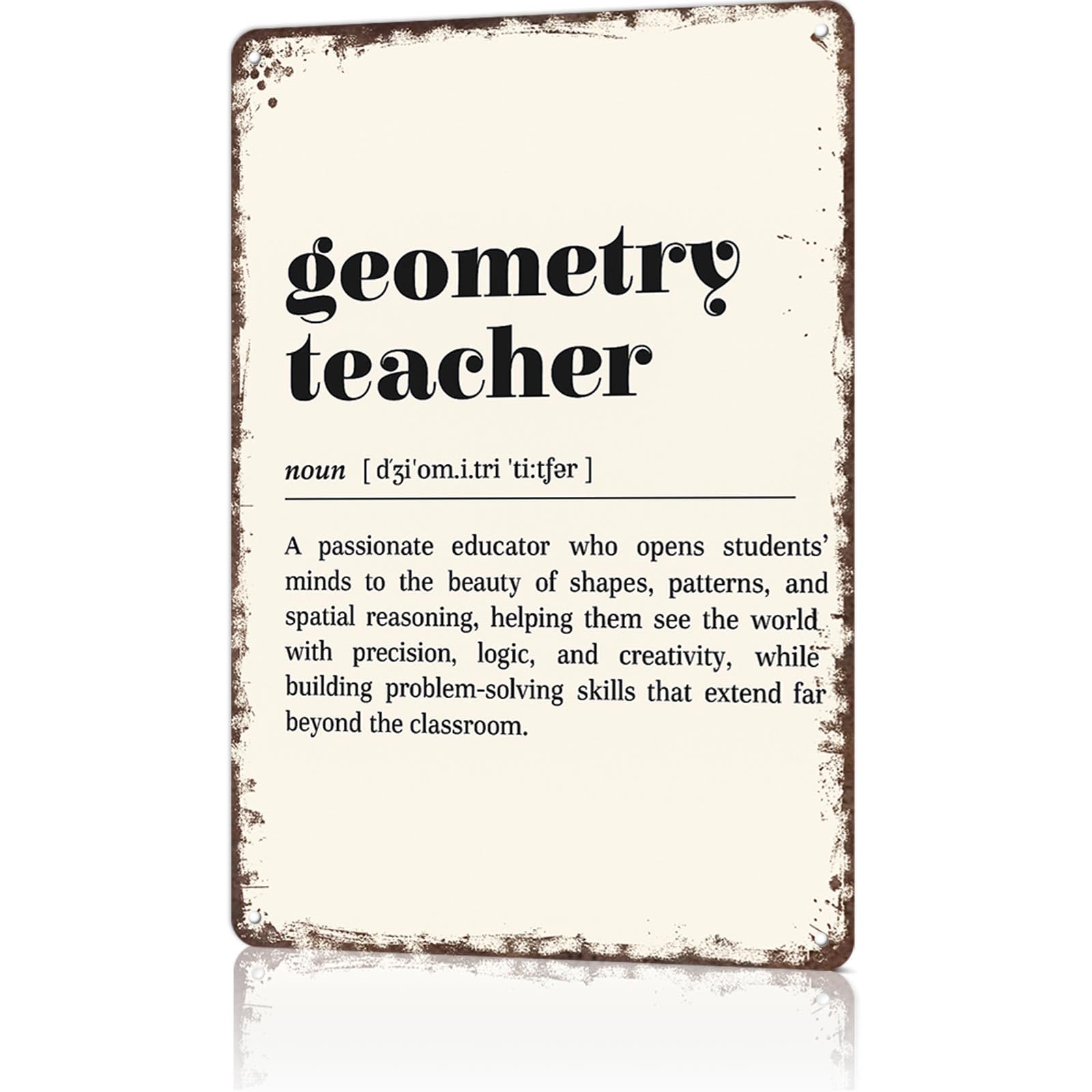 KWQDOZF Funny Metal Signs Poster 8x12inch Geometry Teacher Aluminum Sign Wall Art For Home Room Bedroom Office Decor