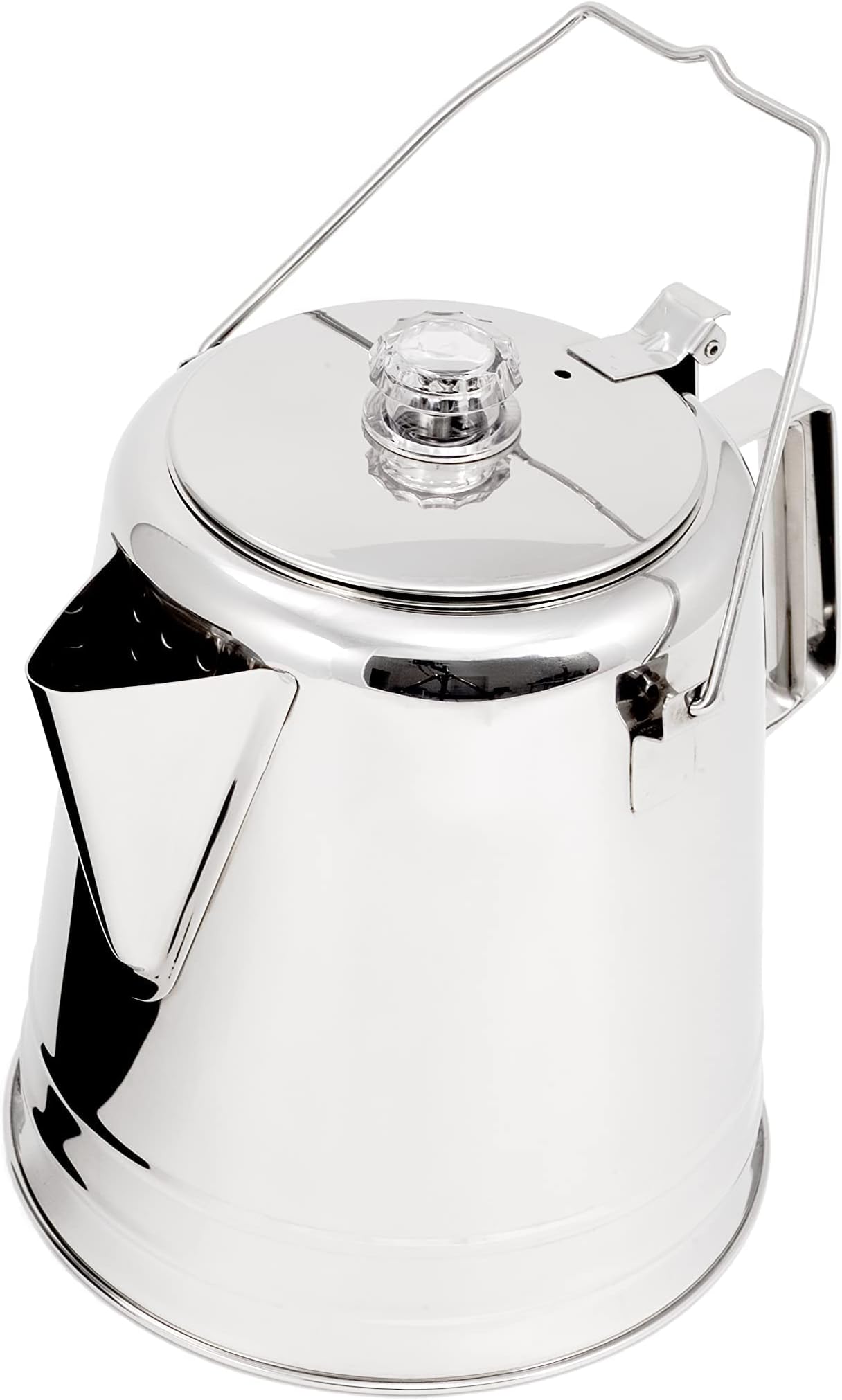 GSI Outdoors Glacier Stainless Steel Percolator Coffee Pot - Extra Heavy Duty - Perfect for Brewing Coffee on the Stove or Fire - Great for Group Camping