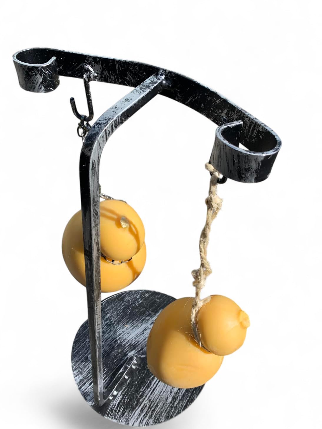 GREGORIOSTORE Supporto per Caciocavallo in Ferro, Altezza 55 cm, Diametro 33 cm, per Barbecue, Caciocavallo Fuso