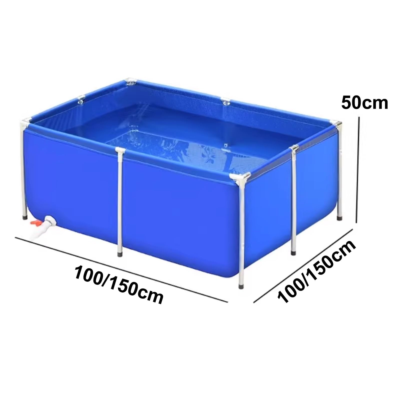 Aquariophilie rectangulaire avec cadre stable pour la fixation temporaire et la visualisation - Réservoir d'eau en toile