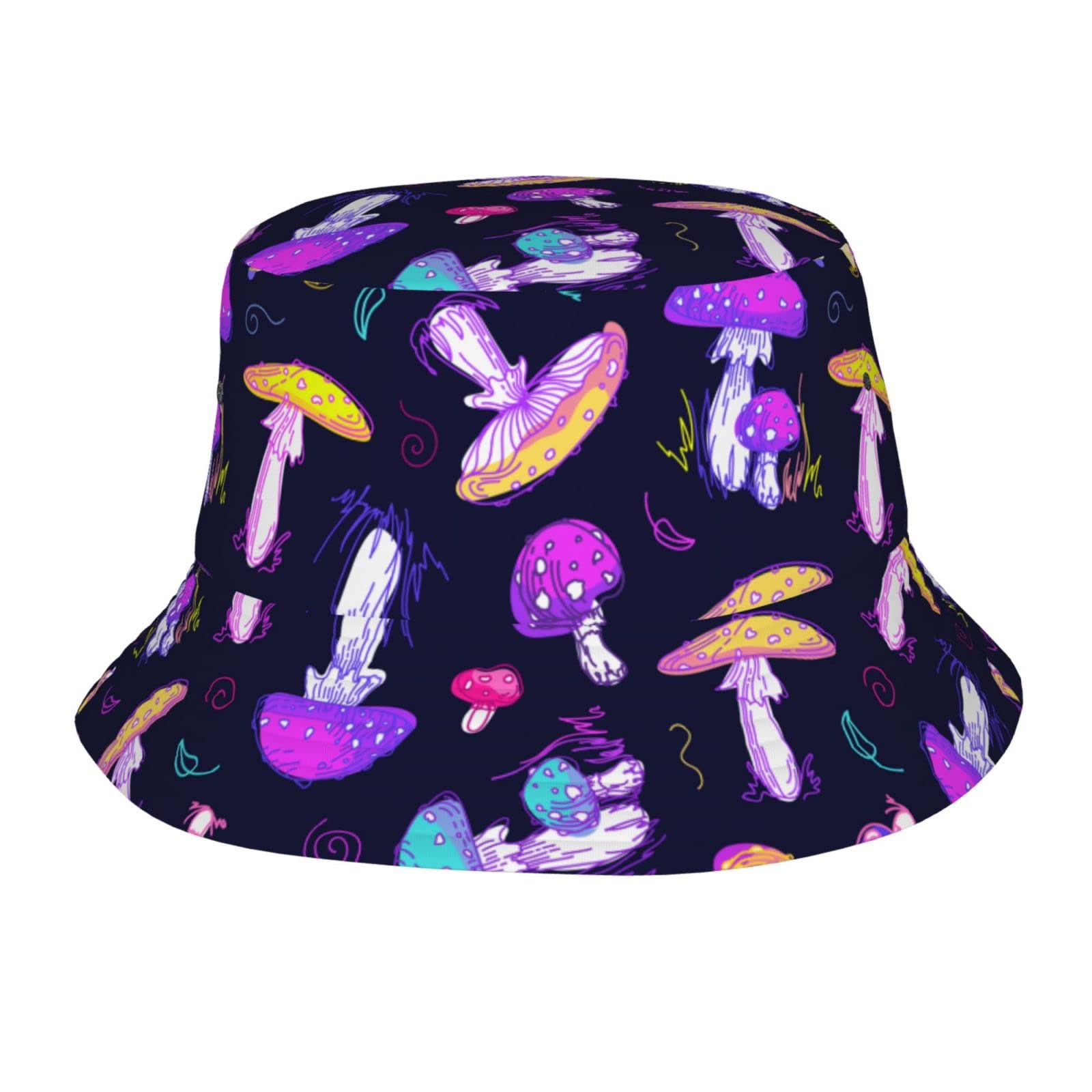 Ahdyr Unisex Mushroom 28 Mushroom Bucket Hat For Men Women Beach Fisherman Hats Cute Sun Hat Summer Outdoor Boonie Cap, Mushroom