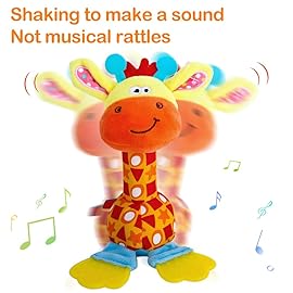 HUADADA Baby Soft Rattles Shaker, Infant Developmental Hand Grip Toys, Sensory Learning Toys with Teether, Sounds for Baby, 3-6-9-12 Months Old