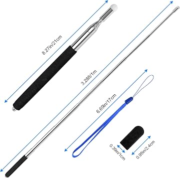 Vicloon Teachers Pointer, Telescopic Pointer Stick, Hand Pointer Extendable Retractable Pointer Teacher Pointer Stick with Lanyard for Presentations Teaching, Lecture,Office