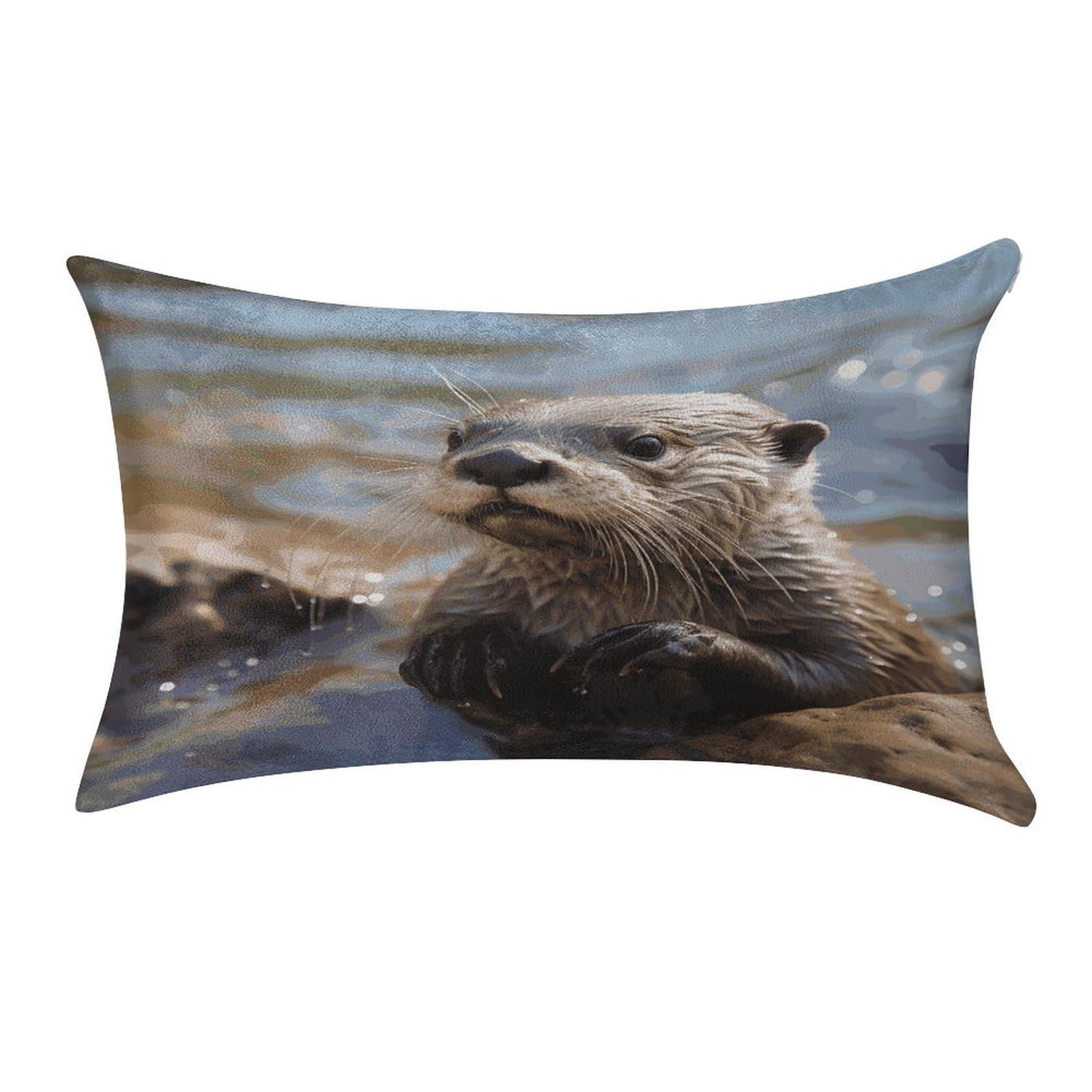 Fekiloot Style Otter Playing In The Water Pillow Covers Home Decor Pillow Cases