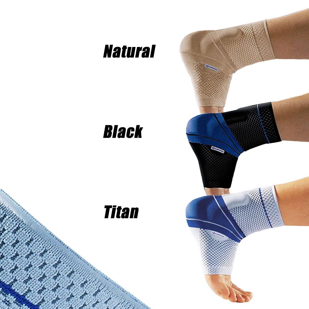 Bauerfeind MalleoTrain tobillera Sport estabilizador para aliviar el dolor muscular de lesiones de hinchazón y resistente para una mayor compresión elástica transpirable este juego promueve la circulación de espuma viscoelástica de tejido de punto