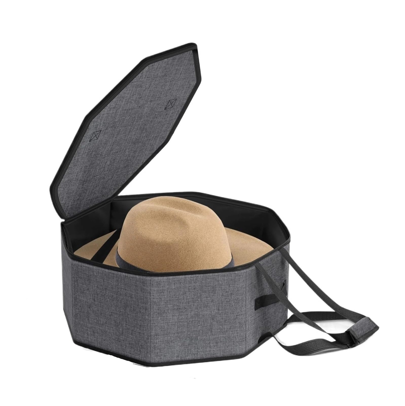 YUSUZH Hat Organizer Bag Case Large Capacity Storage Box with Carrying Handles for Cowboy Hats Bucket Fedoras Berets for Closet or Travel