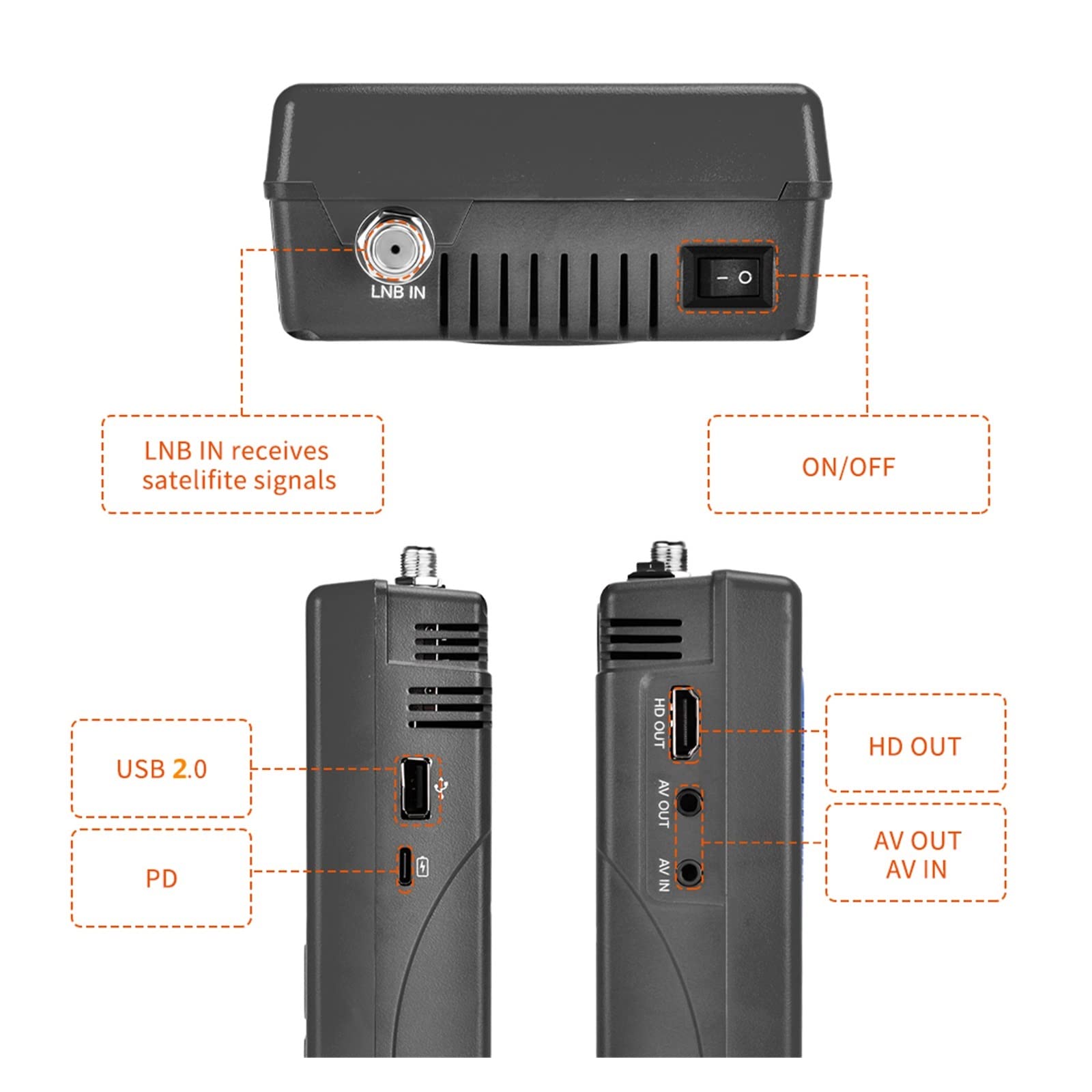 Buscador de Satélites, V8 Finder 2 Buscador de señal satélite DVB-S/S2/S2X Digital 1080P HD H.264 VS ST-5150 Finder Pro WS6933 WS6980 En Stock(with Bag)