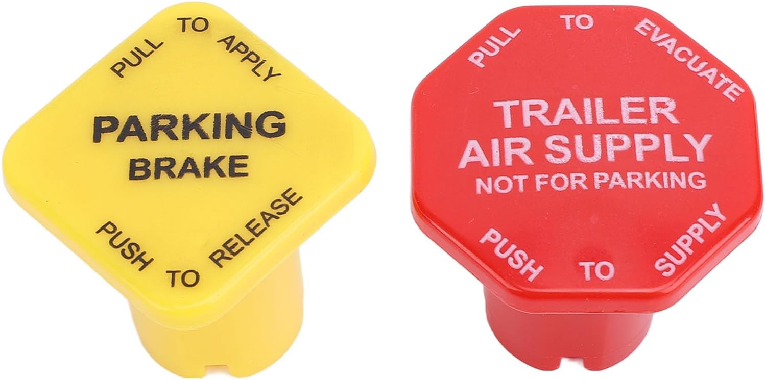 Generic Yellow Red Semi Truck Parking Air Brake Knobs Durable Replacement For Kenworth Truck For Threaded Valves