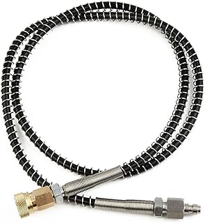 FUBESK Manguera de microporos DN2 de 36 pulgadas, adecuada para adaptador de inflado de estación de llenado de aire PCP, conector de liberación rápida de alta presión de 4500 PSI, color negro