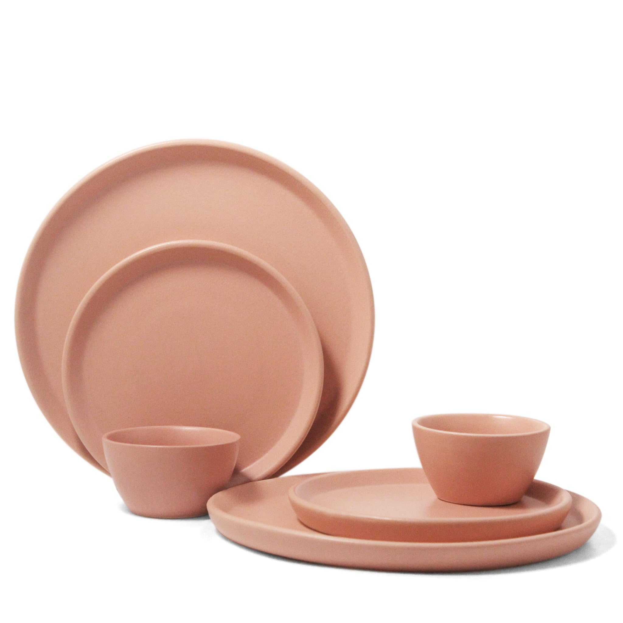 Flamingo Pink Dinner Set for Couples - 6 Piece Ceramic Set -1