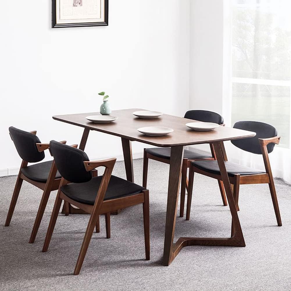 KWOKING Nordic Rectangle Dining Table with Double Pedestal