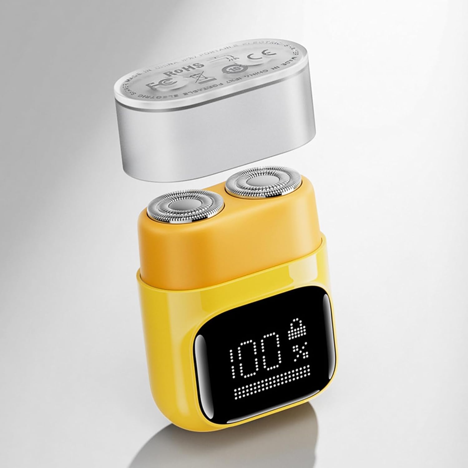 GOWENIC Electric Beard Trimmer Efficient Shaver for Home Travel Portable Beard Tool for Men (Yellow)