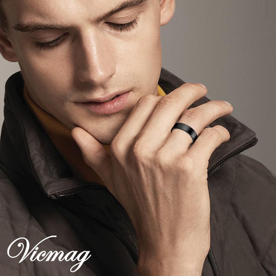 Vicmag 2PCS Copper Magnetic Rings for Women Magnet Copper Rings with 2 Strong Ultra Strength Magnets 99.99% Solid Pure Copper Adjustable with Gift Box, 6 cm, Copper 3