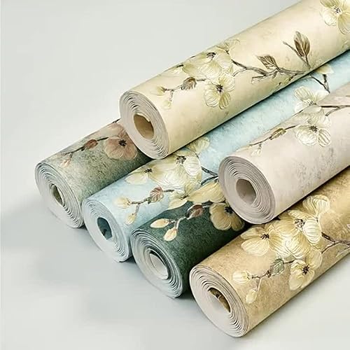 Miniatura 7 de Q QIHANG Papel de pared de estilo pastoral retro campestre, no tejido, patrón en relieve, para sala de estar, dormitorio, sin pegar, 1.73 pies de