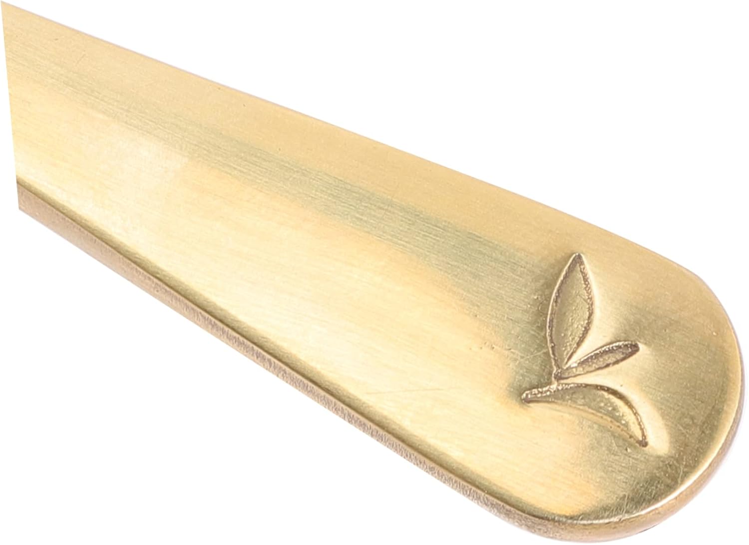 GLEAVI Mini Brass Tea Scoop Spoon for Loose Tea and Coffee Beans Portable Shovel with Odor Material and Gift Use