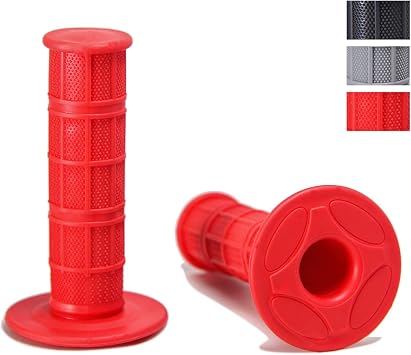 Chiallco 7/8" Motorcycle Hand Grips Dirt Bike Grips for CRF YZF WRF KXF KLX Pit-Bike, Soft Rubber Hand Handlebar Grip,Black