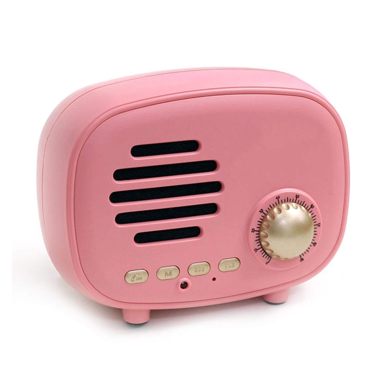 Vintage Q108 Głośnik Bluetooth Bluetooth 4.1 Multimedia Portable Radio Sound Support Fm. Radio TF. Karta Przenośny(Pink)