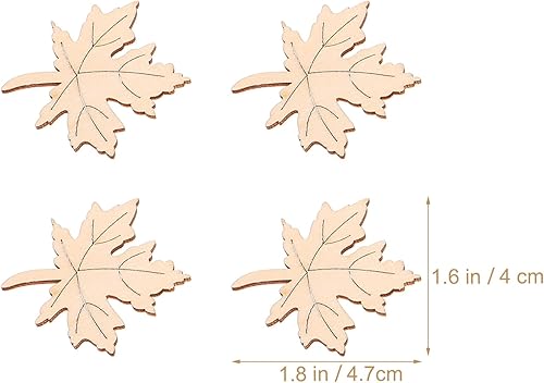 Miniatura 5 de EXCEART 1 juego de hojas DIY adornos de madera DIY rebanadas de madera de arce recortes de cosecha recortes de cosecha rebanadas de hojas sin