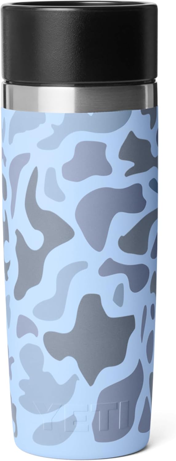 YETI Rambler 16 oz Travel Bottle, Stainless Steel, Vacuum Insulated with Leakproof Commuter Cap, Blue Camo