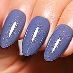 Imtiti Glitter Gel Nail Polish, 0.5 Fl Oz Blue Glitter Gel Polish Soak Off LED U V Gold Shimmer Sparkle Nail Gel Polish DIY Nail Art Starter Manicure Salon Gel Nail Polish Kit