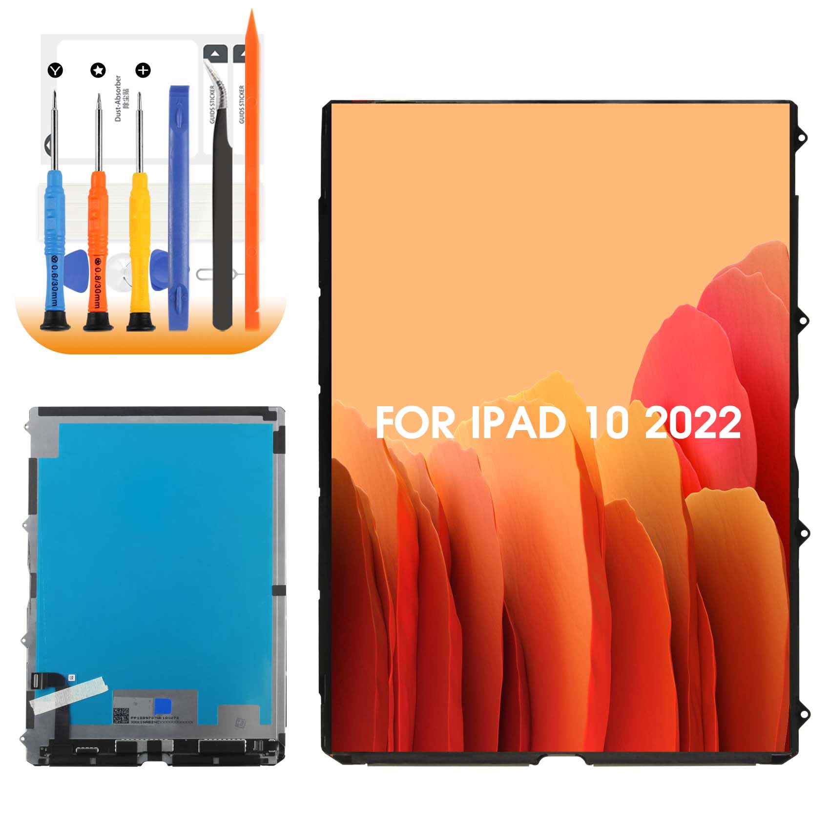 LCD Bildschirm für iPad 10 Gen LCD Display für iPad 10th 2022 A3162 A2757 A2777 A2696 10,9 Zoll Bildschirm Ersatz Glaspanel mit Reparatur-Sets (Nur LCD, Nicht Touch Screen)