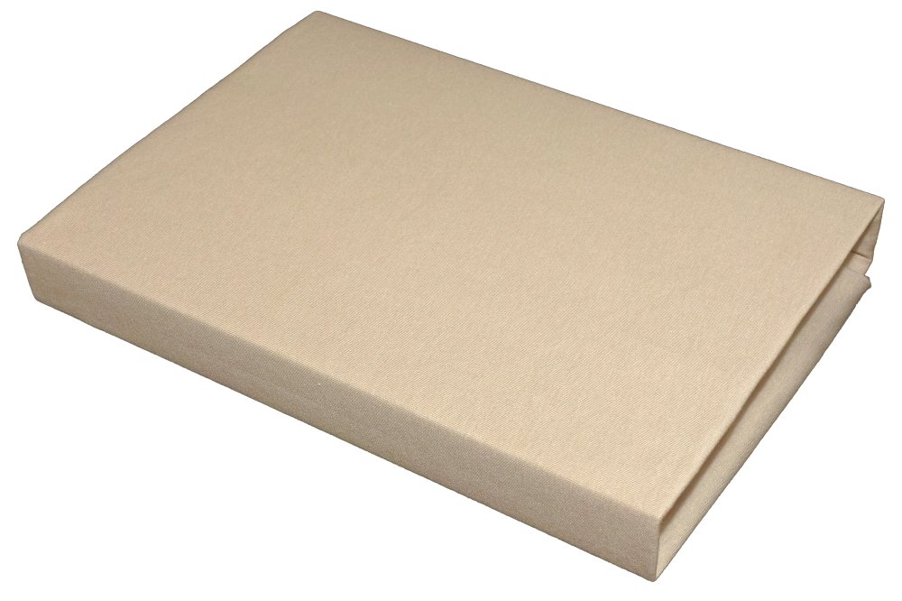Sábana Bajera Ajustable Jersey, 100% Algodón, Marrón Claro, 180x200-200x200 cm
