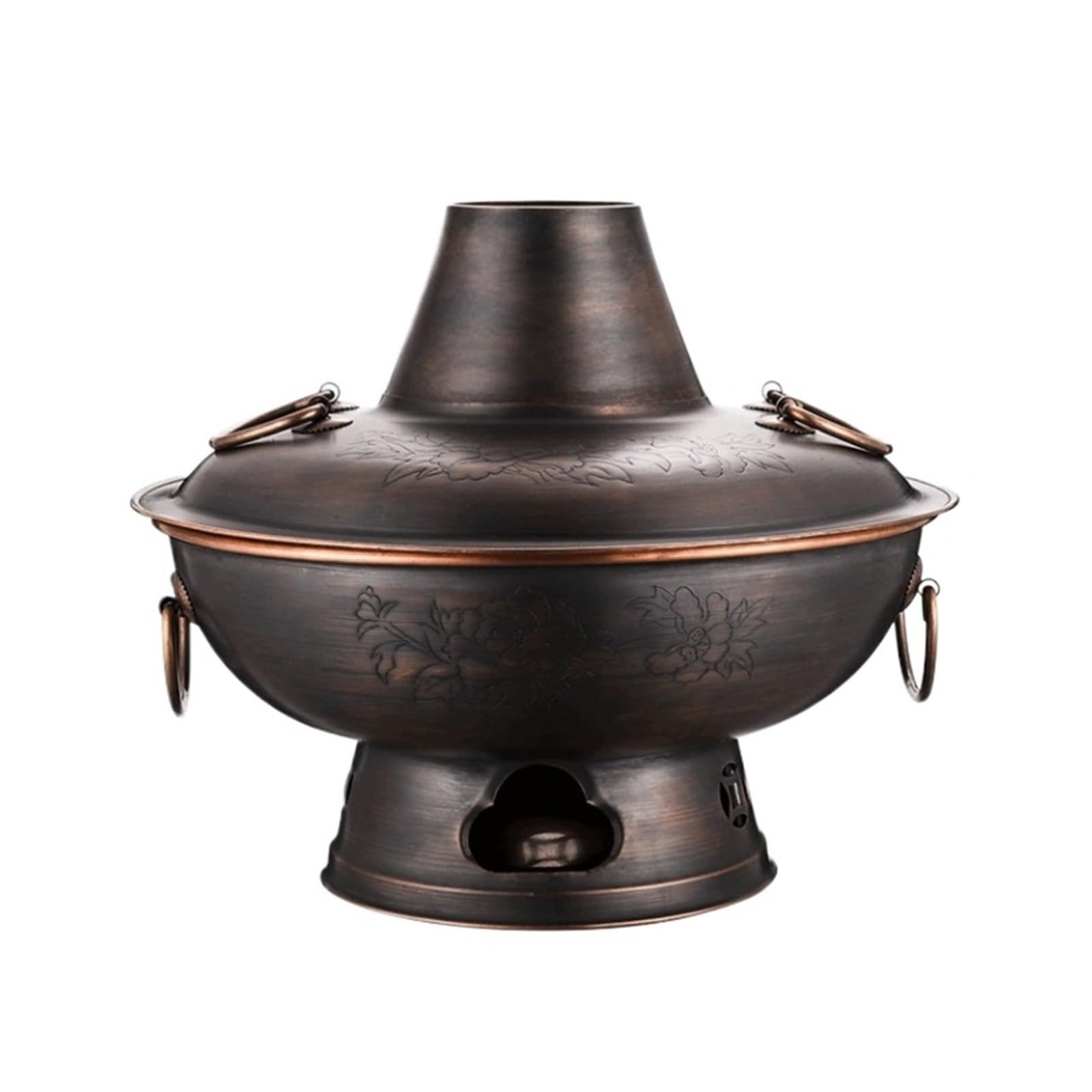 INUUXLG Hotpot for Cooking Hotpot Hot Pot Copper Cooker Traditional Household Copper Pot for Home Cooking Pot Kitchenware (Copper 30cm)