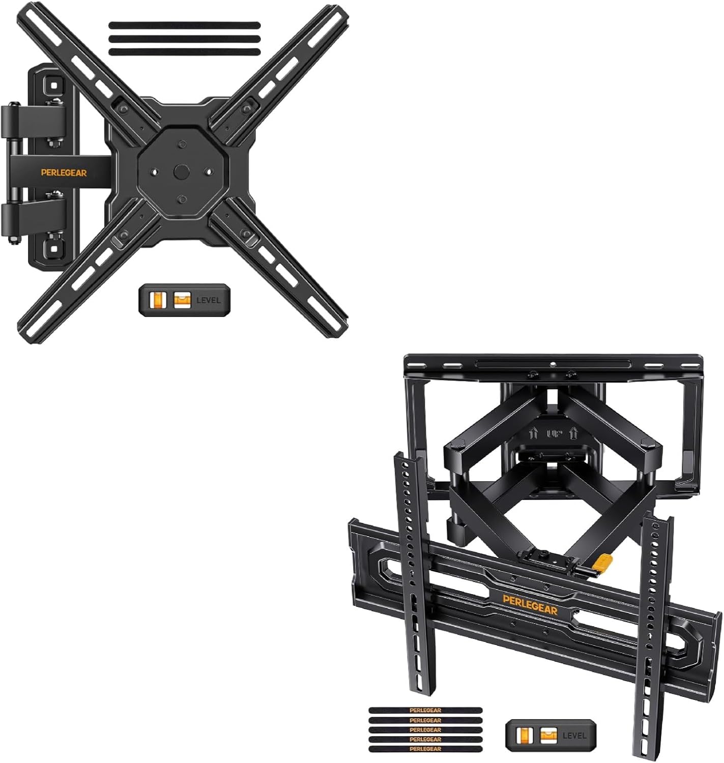 Perlegear UL Listed Full Motion TV Wall Mount for Most 26-50 inch TV & Preassembled Full Motion TV Mount for 32-65 Inch TV