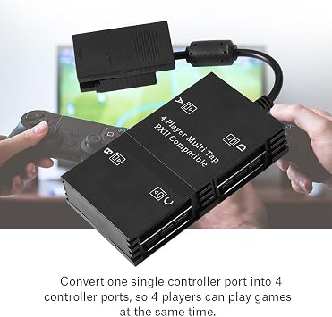 Multitap 4 players, multi controller adapter, 4 memory card slots, docking station for game pad Sony PS2