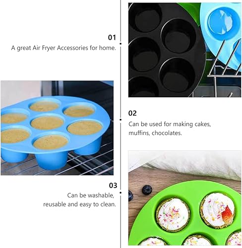 Miniatura 4 de Cabilock 3 piezas de silicona para pastel de silicona para hornear muffins aire muffin molde para pastel de silicona pastel moldes pastel pastel