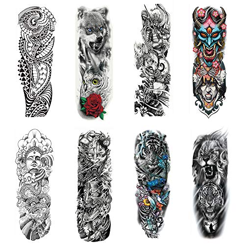 Yesallwas タトゥーシール 大型 特長 肩から手首 8枚セット 和柄 入れ墨シール リアル 大判 防水 長持ち 和彫り 刺青シール ボディーシール メンズ Full Arm Tattoo 17x48cm B Amazon 楽天 ヤフー等の通販価格比較 最安値 Com